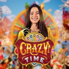 Crazy Time slot logo by Evolution at Roibets CasinoCrazy Time
